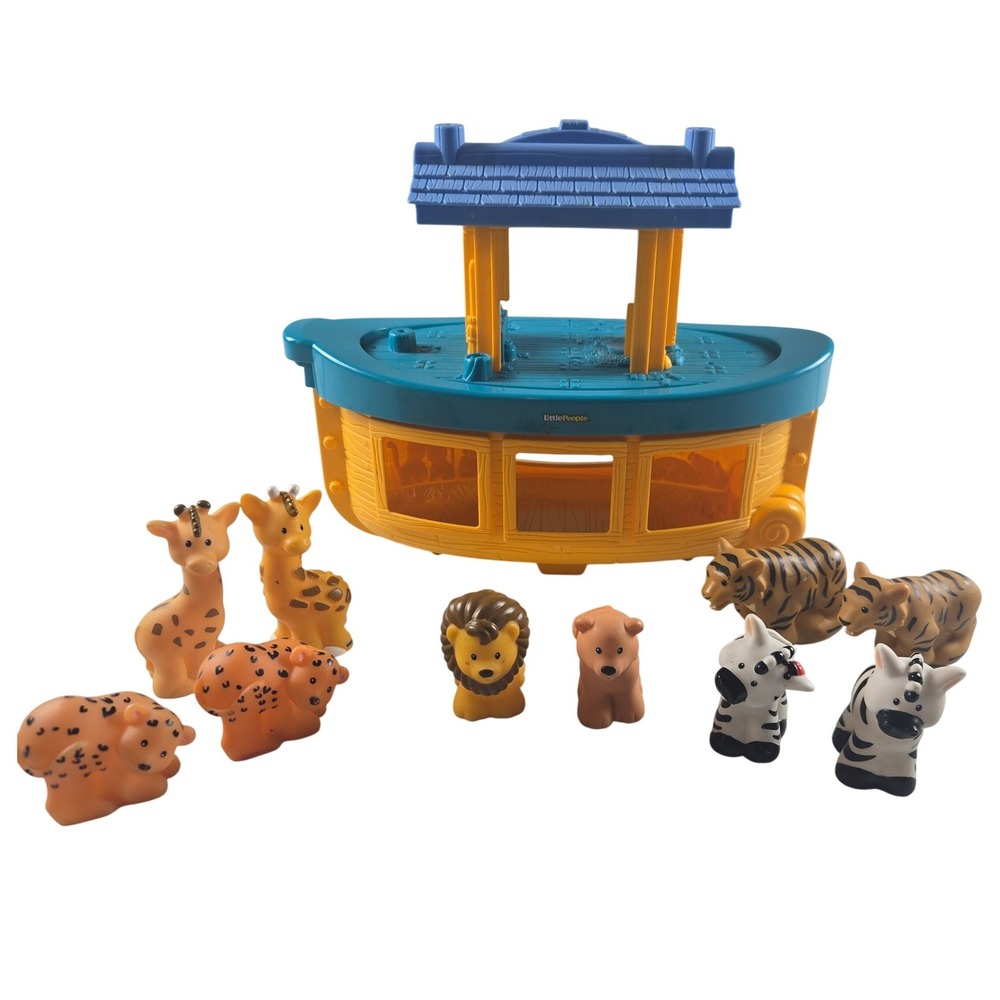 Fisher-Price Little People Noahs Ark Playset Animal 10 Lot Preschool Play